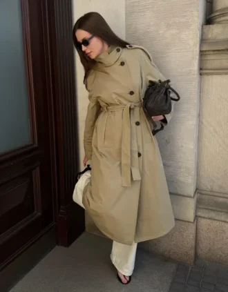 Long Trench Coat with Belt – Jackets and Trench
