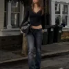 Low-Rise Bootcut Jeans with Flaps
