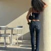 Low-Rise Bootcut Jeans with Flaps – Pants