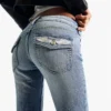 Low-Rise Embroidered Flared Jeans – Pants