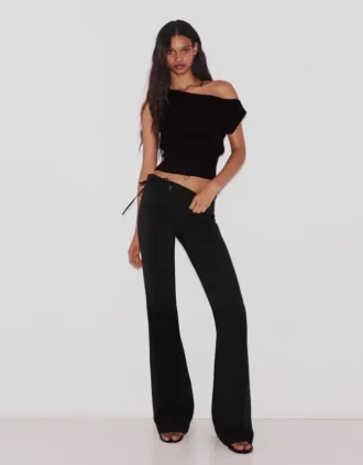 Low-Rise Flared Trousers