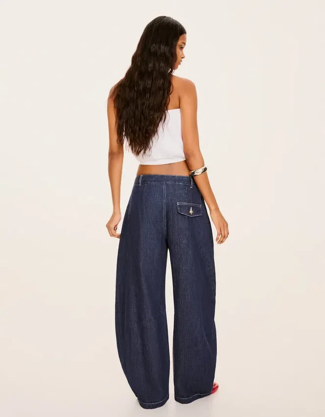 Low-Rise Twisted Balloon Fit Jeans – Pants Low-Rise Twisted Balloon Fit Jeans – Pants