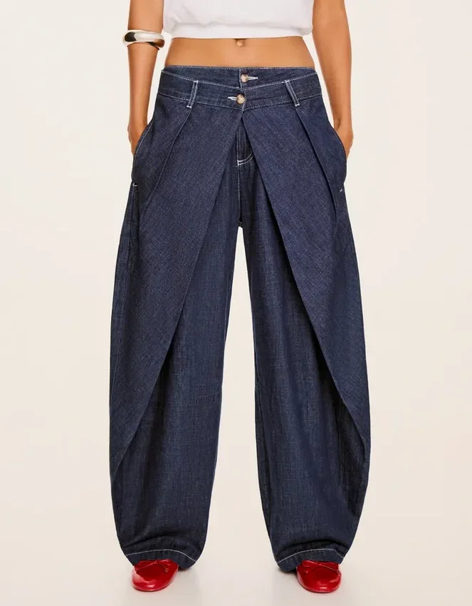 Low-Rise Twisted Balloon Fit Jeans – Pants Low-Rise Twisted Balloon Fit Jeans – Pants