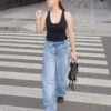 Low-Rise Wide-Leg Barrel Jeans with Front Buttons Low-Rise Wide-Leg Barrel Jeans with Front Buttons