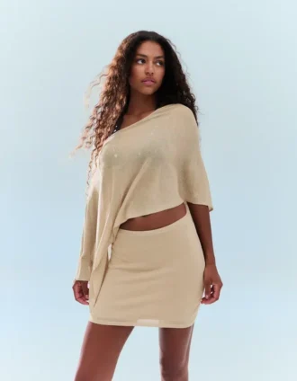 Metallic Thread Mini Skirt – Women