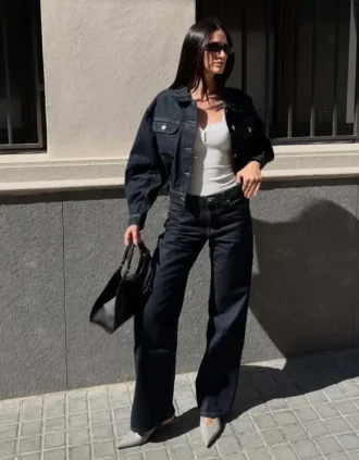 Cropped Balloon Denim Jacket – Jackets and Trench