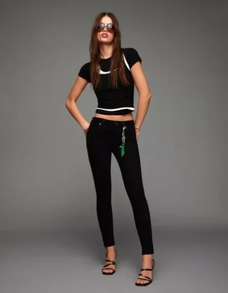 Mid-Rise Push-Up Skinny Jeans – Pants
