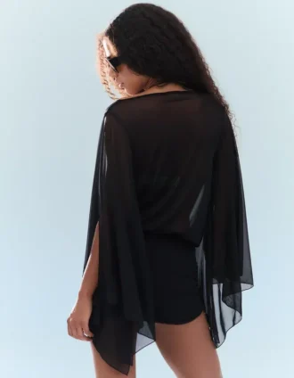 Mini Dress with Cape Sleeves
