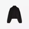 Neoprene Effect Balloon Zip-Up Sweatshirt
