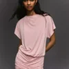 Open-Back Dress with Draped Skirt Open-Back Dress with Draped Skirt