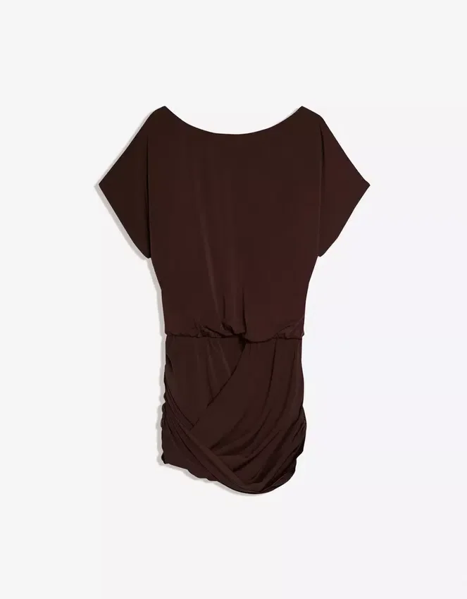 Open-Back Dress with Draped Skirt Open-Back Dress with Draped Skirt