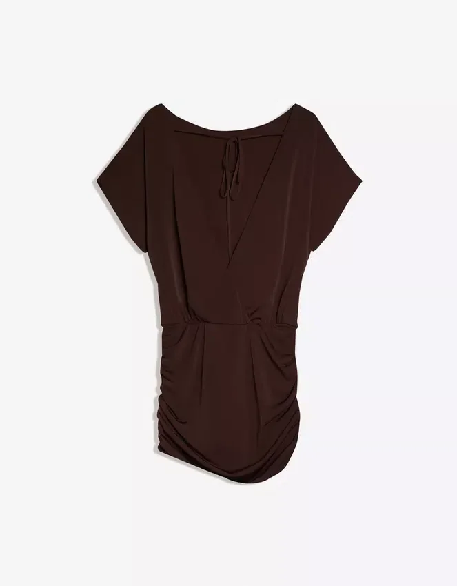 Open-Back Dress with Draped Skirt Open-Back Dress with Draped Skirt