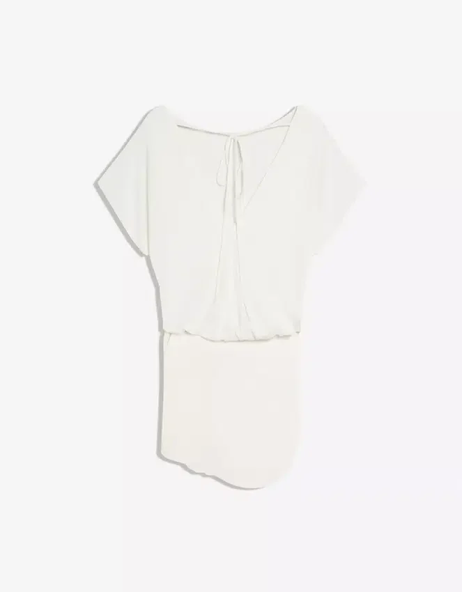 Open-Back Dress with Draped Skirt Open-Back Dress with Draped Skirt