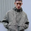 Oversize Plaid Technical Jacket – Jackets