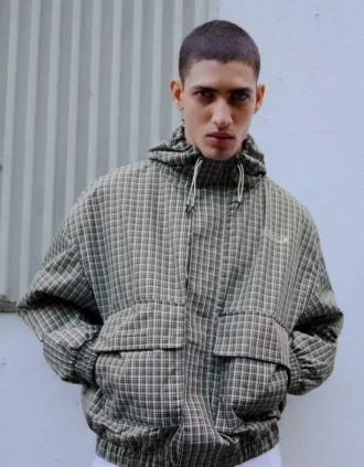Oversize Plaid Technical Jacket – Jackets