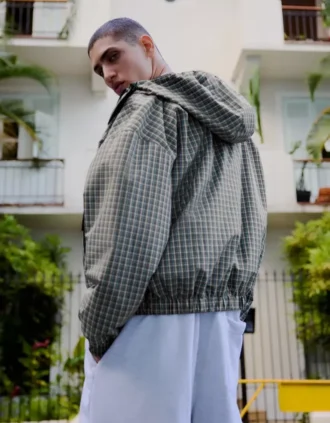 Oversize Plaid Technical Jacket – Jackets