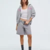 Oversize Printed Zip-Up Hoodie