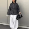 Oversize Textured Denim Jacket Oversize Textured Denim Jacket