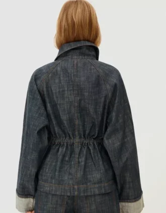 Oversize Textured Denim Jacket – Jackets and Trench