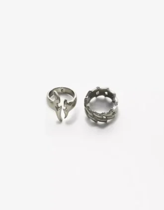 Pack of 2 Steel Rings – Accessories – Men