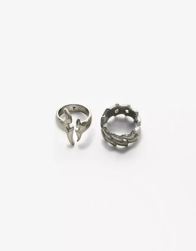 Pack of 2 Steel Rings – Accessories – Men Pack of 2 Steel Rings – Accessories – Men