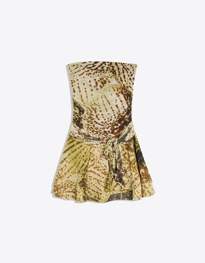 Paisley Print Off-The-Shoulder Mini Dress Paisley Print Off-The-Shoulder Mini Dress