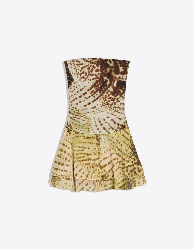 Paisley Print Off-The-Shoulder Mini Dress Paisley Print Off-The-Shoulder Mini Dress