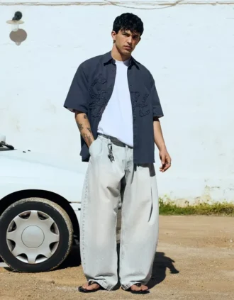 Pleated Barrel Jeans – Jeans – Men