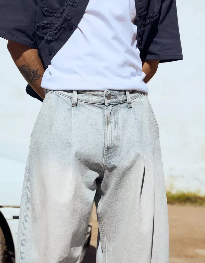 Pleated Barrel Jeans – Jeans – Men Pleated Barrel Jeans – Jeans – Men