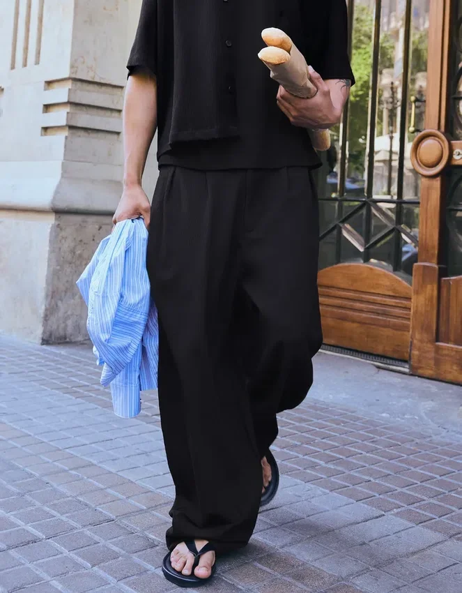 Pleated Super Baggy Semi-Jogger Trousers – Pants Pleated Super Baggy Semi-Jogger Trousers – Pants