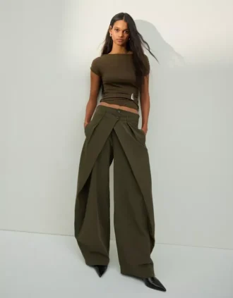Pleated Trousers with Double Button – Pants