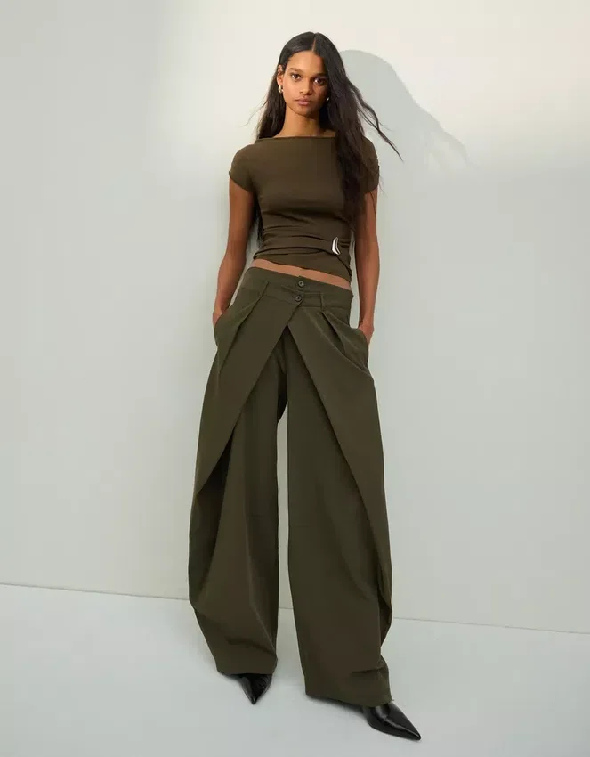 Pleated Trousers with Double Button – Pants Pleated Trousers with Double Button – Pants