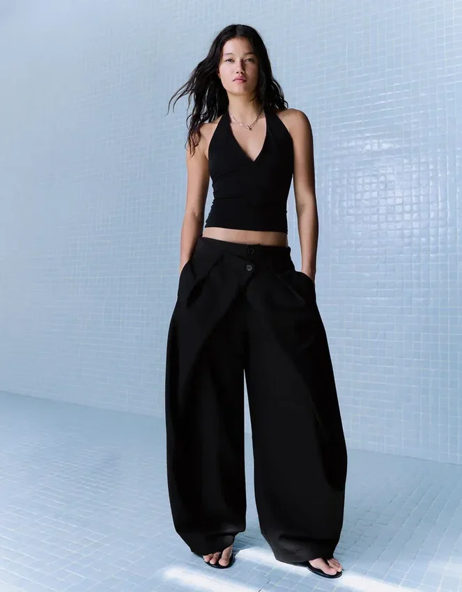 Pleated Trousers with Double Button – Pants Pleated Trousers with Double Button – Pants