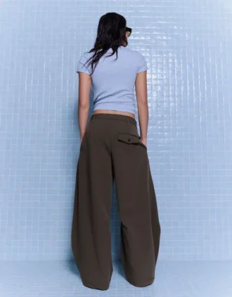 Pleated Trousers with Double Button – Pants