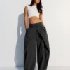 Pleated Trousers with Double Button – Pants – Women Pleated Trousers with Double Button – Pants – Women