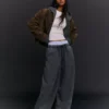 Plush Barrel Trousers with Stoppers – Pants Plush Barrel Trousers with Stoppers – Pants
