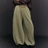 Plush Barrel Trousers with Stoppers – Pants Plush Barrel Trousers with Stoppers – Pants
