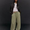 Plush Barrel Trousers with Stoppers – Pants Plush Barrel Trousers with Stoppers – Pants