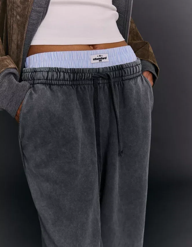 Plush Barrel Trousers with Stoppers – Pants Plush Barrel Trousers with Stoppers – Pants