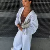 Plush Barrel Trousers with Stoppers – Pants – Women Plush Barrel Trousers with Stoppers – Pants – Women