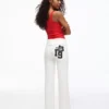 Plush Flared Trousers with Patch Plush Flared Trousers with Patch