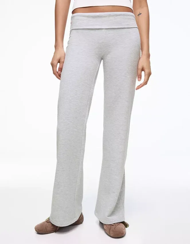 Plush Flared Trousers with Patch Plush Flared Trousers with Patch