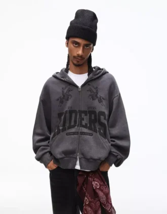 Printed Boxy Fit Hoodie – Sweatshirts & Hoodies