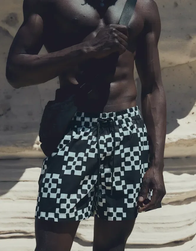Printed Boxy Fit Swimming Trunks – Accessories Printed Boxy Fit Swimming Trunks – Accessories