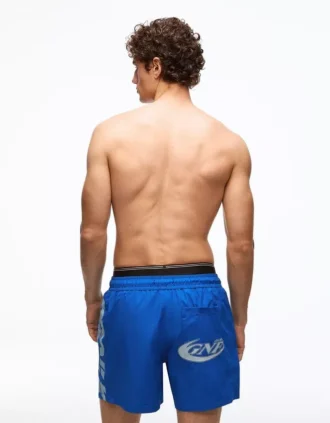 Printed Boxy Fit Swimming Trunks with Double Waistband – Accessories
