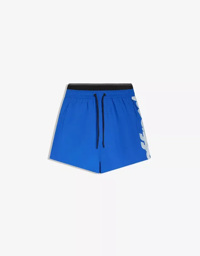 Printed Boxy Fit Swimming Trunks with Double Waistband – Accessories Printed Boxy Fit Swimming Trunks with Double Waistband – Accessories