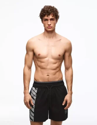 Printed Boxy Fit Swimming Trunks with Double Waistband – Accessories – Men