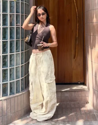 Printed Cargo Trousers
