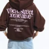 Printed Hood Sweatshirt with Hood Printed Hood Sweatshirt with Hood
