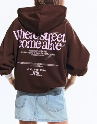 Printed Hood Sweatshirt with Hood